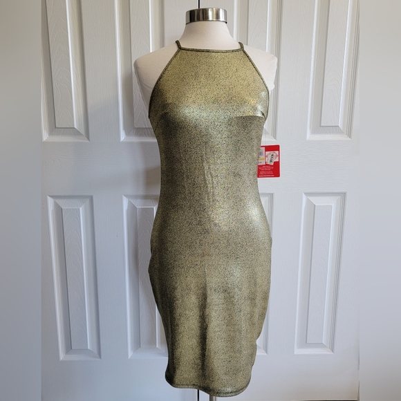 Marilyn Monroe Dresses & Skirts - Marilyn Monroe Dress, Women's Gold Foil Bodycon Dress, Size Medium